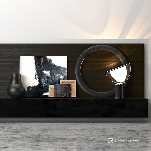 Modern black and white gray abstract decorative painting texture