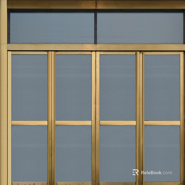 Gold Frame Frosted Glass Door Shop Door texture
