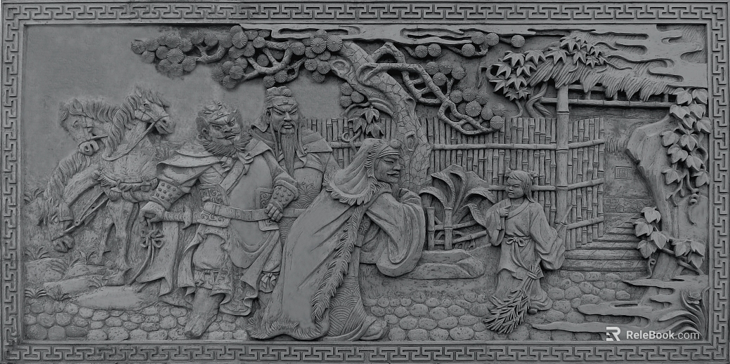 relief gray stone carving texture