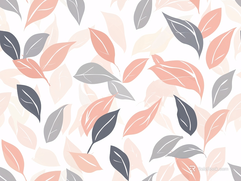 Simple leaf wallpaper sheet packaging box pattern design stitching pattern design texture