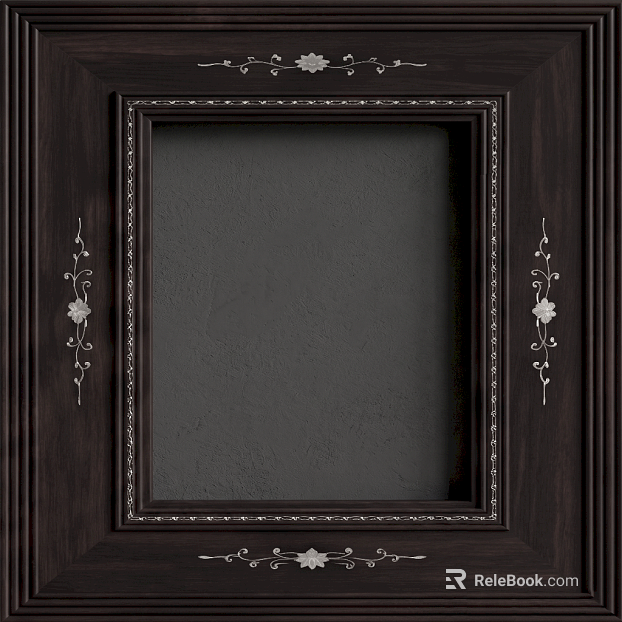 Dark Brown Carved Wooden Photo Frame texture