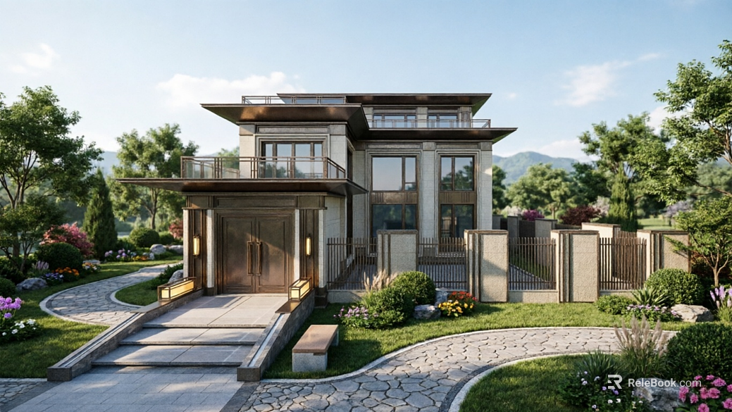 New Chinese villa location texture