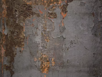 Grey-orange distressed metal wall finish 3d model