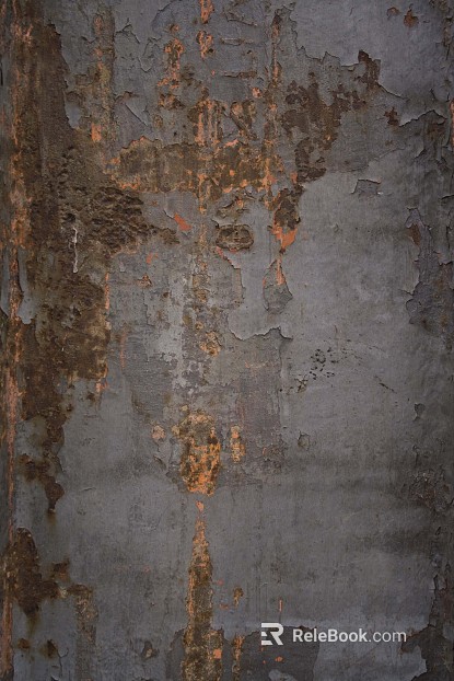 Grey-orange distressed metal wall finish texture
