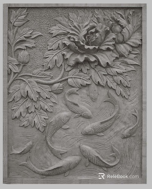 Relief Green Plant Sculpture texture