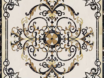marble parquet black yellow tile parquet 3d model