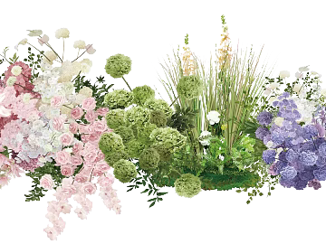 Pink and purple floral wedding landscaping decoration texture (ID:ffaeh777394)
