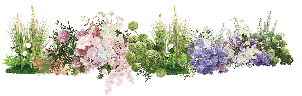 Pink and purple floral wedding landscaping decoration texture
