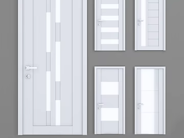 Modern white glass wooden door interior door texture (ID:ffaeh582761)