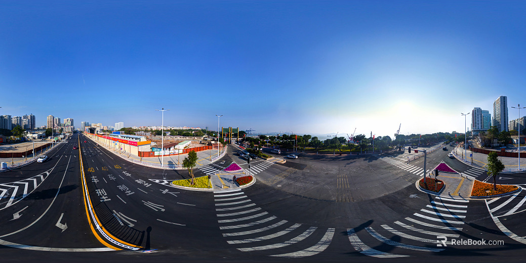 HDR city road traffic panorama texture