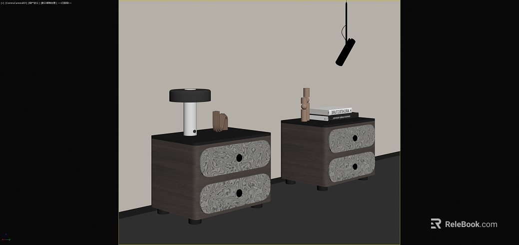Dark Grey Wood Grain Bedside Cabinet Bedroom Furniture texture