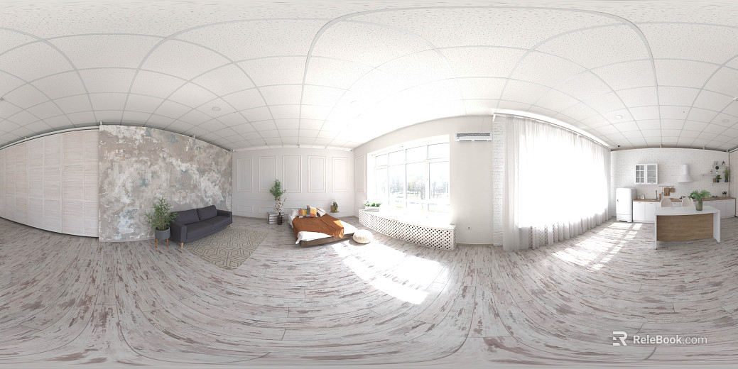 Apartment Living Room Bedroom Kitchen Daytime HDR texture