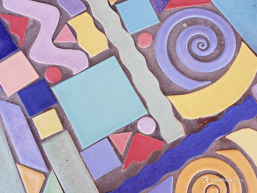 Ground mosaic floor tile mosaic color texture