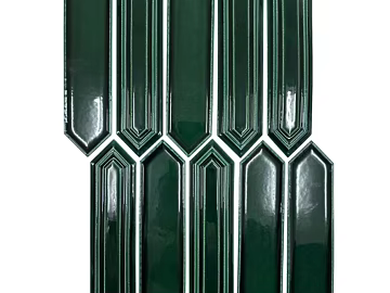 Dark green strip art brick kitchen and bathroom wall surface texture (ID:ffaeh333464)