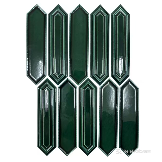 Dark green strip art brick kitchen and bathroom wall surface texture