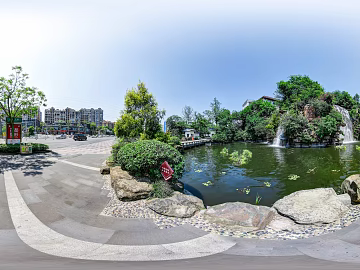 HDR City Community Park Panorama texture (ID:ffach997303)