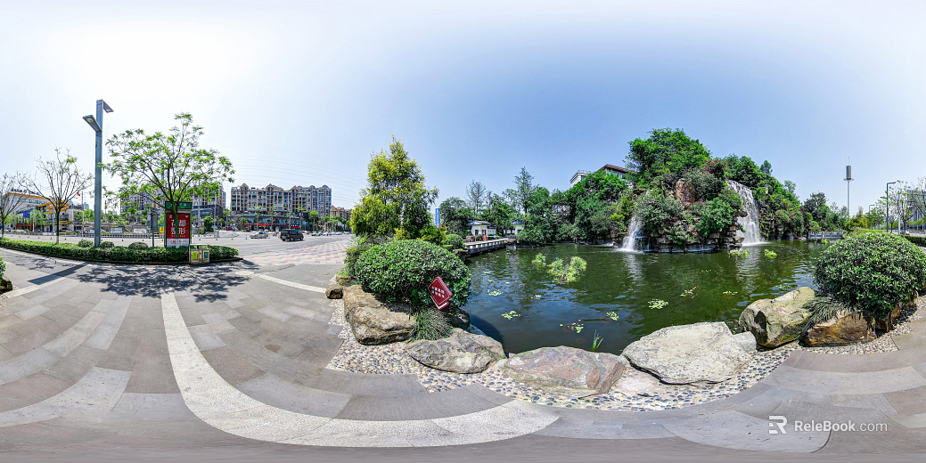 HDR City Community Park Panorama texture
