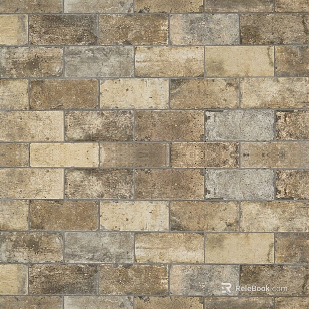 Retro yellow brown old brick wall background wall texture