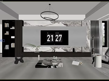 Modern Gray-White Marble Living Room Feature Wall texture (ID:ffaeh742416)