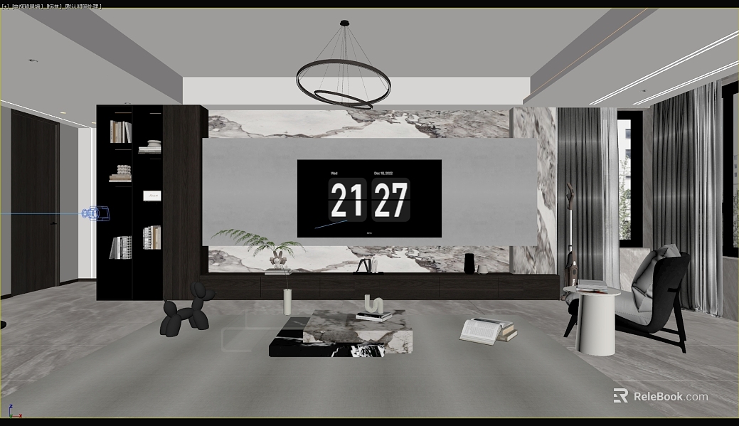 Modern Gray-White Marble Living Room Feature Wall texture