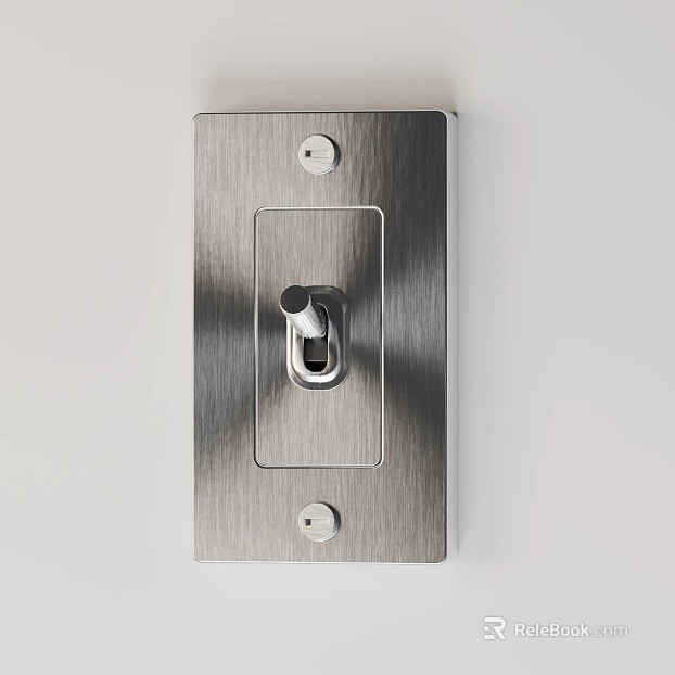 Silver brushed metal switch panel texture