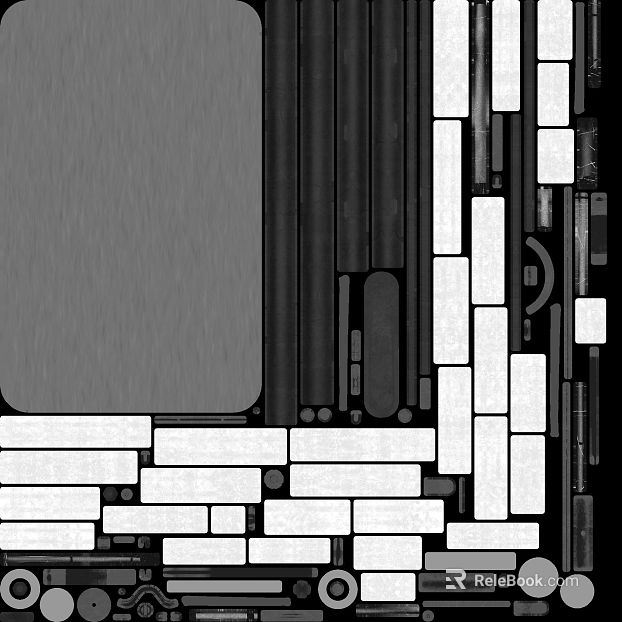 Modern black and white metal mosaic decorative surface texture