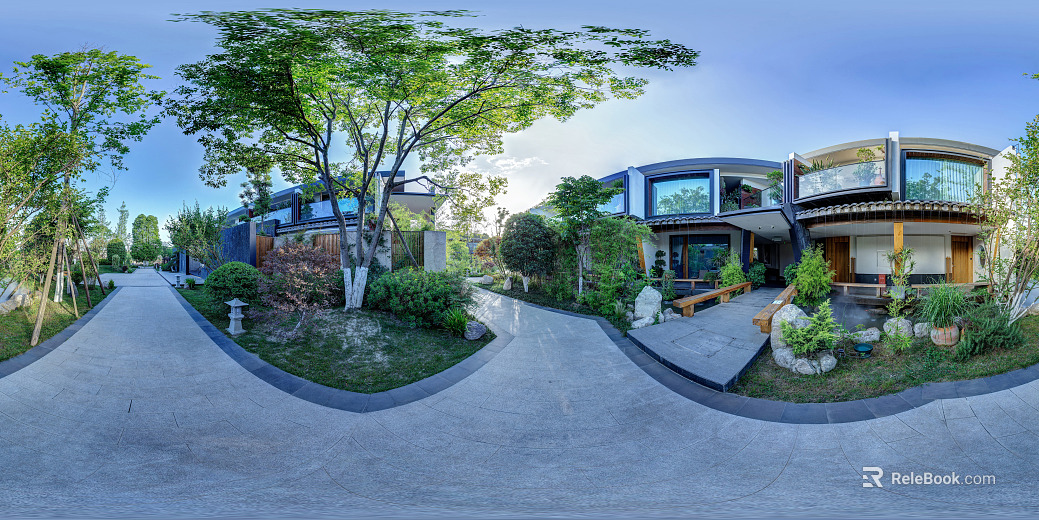 HDR Villa Ecological Greening Garden Panoramic View texture