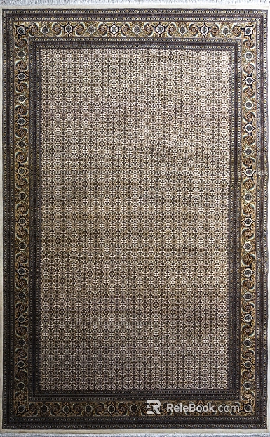 Rice Brown Retro Persian Carpet Living Room texture