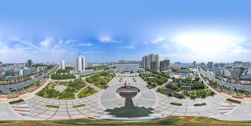 HDR City Leisure Square Panoramic View texture