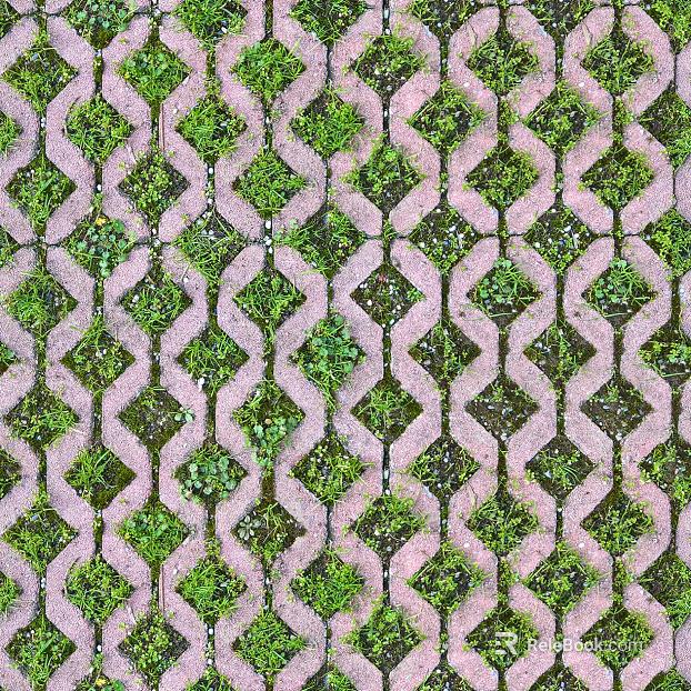 grass-planting brick texture