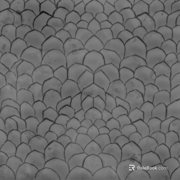 Dark gray fish scale tile wall texture