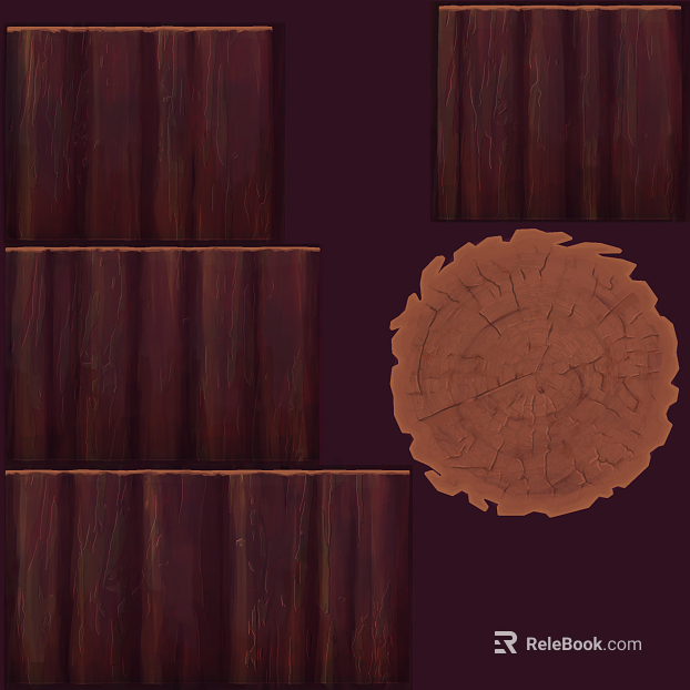 Dark brown log wall decoration texture