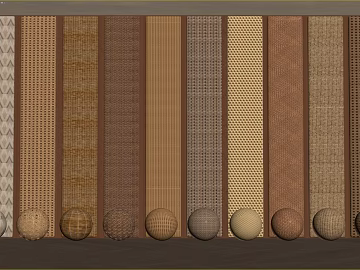 Coffee beige woven rattan furniture finish 3d model