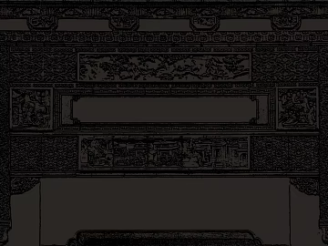 Chinese black wood carved furniture components 3d model