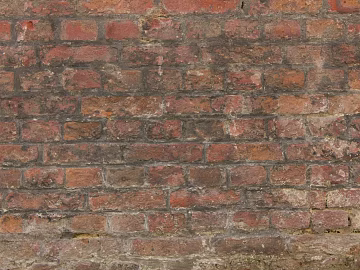 Red brick wall broken brick wall 3d model