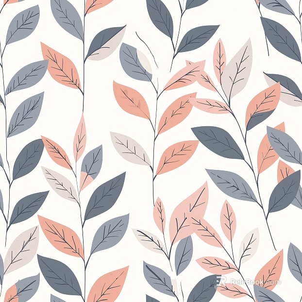 Simple leaf wallpaper sheet packaging box pattern design stitching pattern design texture