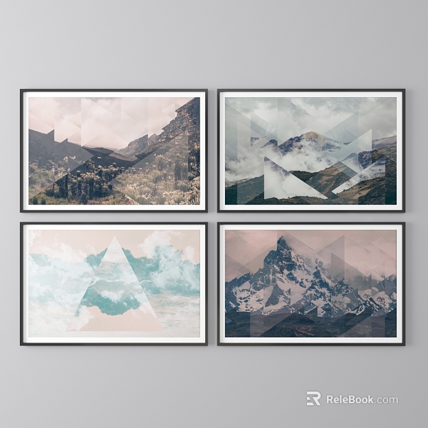 Abstract Landscape Geometric Decorative Painting Living Room Hanging Painting texture