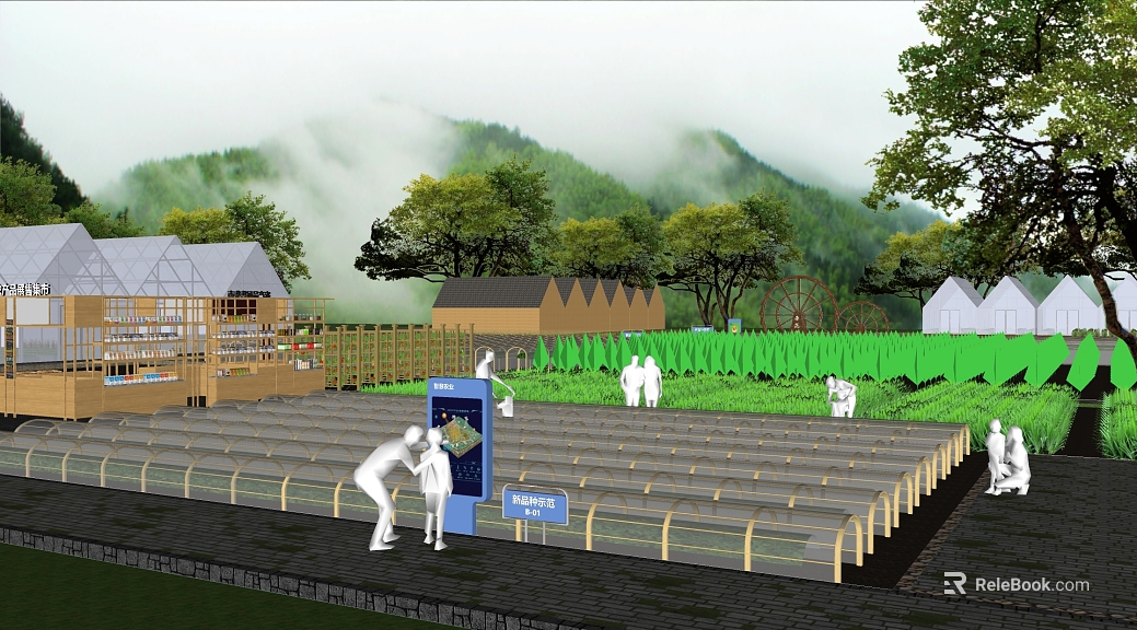 Idyllic Agricultural Demonstration Scene texture