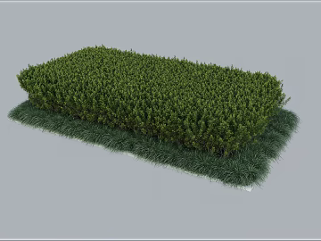 Green bush garden landscape 3d model