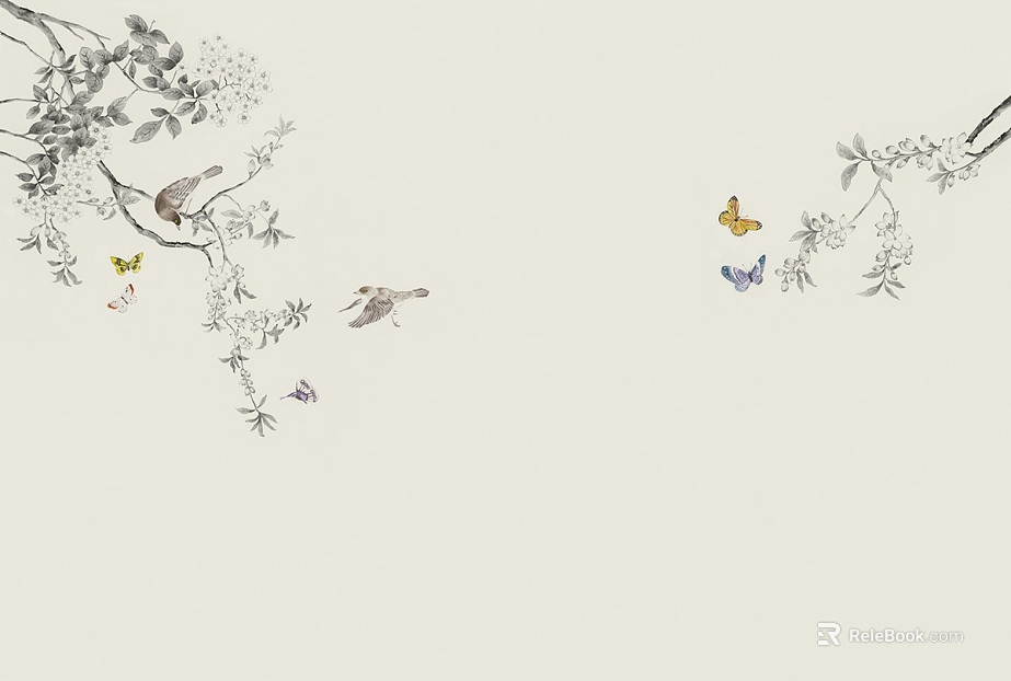 flower-and-bird painting texture