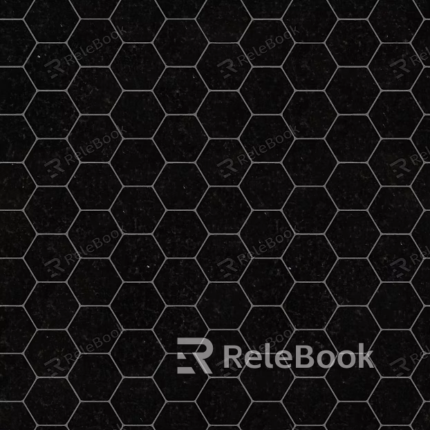 Hexagonal Brick Hexagonal Lattice Black and White Seamless texture