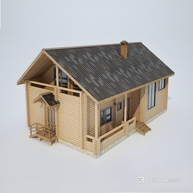 Log Color Country Style Wooden House Residential Building texture
