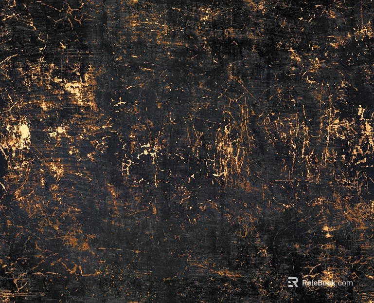 Black gold distressed metal decorative surface texture
