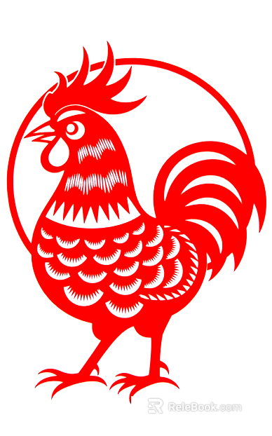 Folk Cock Paper-cut Painting Window texture