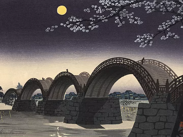 Japanese Ukiyo-e Landscape Painting Japanese Famous Scenic Spot Painting texture (ID:ffaeh147967)