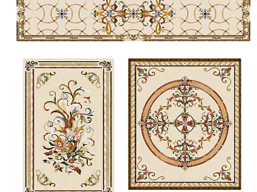 marble parquet gold tile parquet 3d model