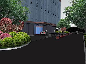 Modern style building exterior landscape texture (ID:ffaeh248184)