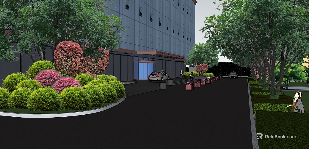 Modern style building exterior landscape texture