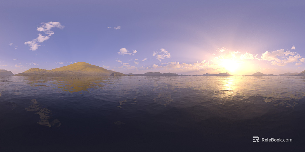 Sea Surface Sunset Sun Sky HDR texture