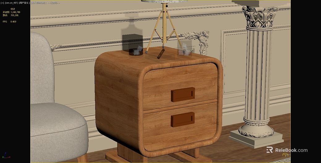 Log Color Bedside Cabinet Bedroom Furniture texture